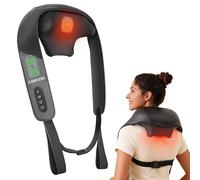 Snailax 4D Cordless Shiatsu Neck Massager, Deep-Kneading Shoulder/Back Massage with Graphene Heat, Gift for Mom/Dad, Rechargeable Home/Office Relief