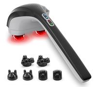 Snailax Cordless Handheld Back Massager with Heat,Deep Tissue Percussion Massager for Neck,Back Shoulder,Calf,Legs, 3 Sets of Dual Pivoting Heads, Gifts for Women,Men