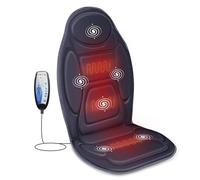 Snailax Heated Back Massager with Vibration, 6 Nodes & 2 Heat Settings for Pain, at Home and Office, Gifts for Women and Man - Grey