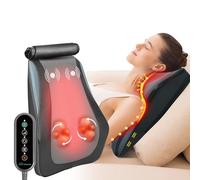 Snailax Heated Shiatsu Massager for Back and Neck, Deep Tissue 4D Kneading Massage with Adjustable Heat Settings, Suitable for Lower Back Pain Relief, Home and Office, Great Gift for Men and Women