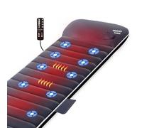 Snailax Memory Foam Massage Mat with Heat Function, 10 Vibration Motors and 6 Therapy Heating Pads, Electric Full Body Massager for Relieving Neck, Back, Waist, Leg Pain 363M