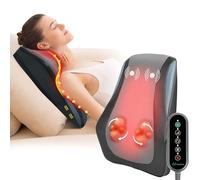 Snailax Shiatsu Back and Neck Massager with Heat, Deep Tissue 4D Kneading Massage with Adjustable Heat Settings, Lower Back Pain Relief for Home and Office, Great Gift for Men and Women