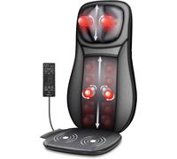 Snailax shiatsu Neck & Back Massager with Heat, Full Back Kneading Shiatsu or Rolling Massage, Massage Chair pad with Height Adjustment, Back Massager for Neck and Shoulder, Gifts for Women,Men