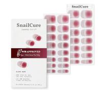 SnailCure Semi Cured Gel Nail Strips, Real Gel Polish Wraps for Long-Lasting Shine, Easy Stick On Nails Kit, Vegan, PETA-Approved, Chip-Resistant, UV/LED Lamp Needed, 30 Pcs, 14+ Days Wear, Aloha Aura