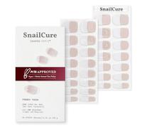 SnailCure Semi Cured Gel Nail Strips, Real Gel Polish Wraps, Long-Lasting Shine, Easy Stick On Nails Kit, Vegan, PETA-Approved, Chip-Resistant, UV/LED Lamp Needed, 30 Pcs, 14+ Days Wear, French Touch