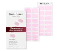 SnailCure Semi Cured Gel Nail Strips, Real Gel Polish Wraps, Long-Lasting Shine, Easy Stick On Nails Kit, Vegan, PETA-Approved, Chip-Resistant, UV/LED Lamp Needed, 30 Pcs, 14+ Days Wear, Barbe à Papa