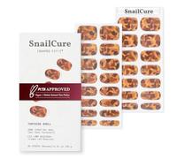 SnailCure Semi Cured Gel Nail Strips, Real Gel Polish Wraps, Long-Lasting Shine, Stick On Nails Kit, Vegan, PETA-Approved, Chip-Resistant, UV/LED Lamp Needed, 30 Pcs, 14+ Days Wear, Tortoise Shell