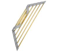 Snailhouse Small Triangle Roll Up Dish Drying Rack, Stainless Steel Kitchen Foldable Sink Caddy Organizer Sponge Holder for Sink Corner, Gold