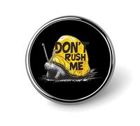 Snails Don't Rushed Me Round Enamel Brooch Pin Button Badges Decoration Hat Clothing Bag Accessories Gift Crafts