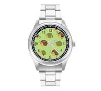 Snails Pattern Men's Steel Strap Watch Easy Reader Casual Silver Dial Fashion Analog Watches