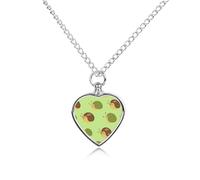 Snails Pattern Pet Urn Necklace Memorials Funerary Ashes Pendant Heart Silver for Dog Cat Lover