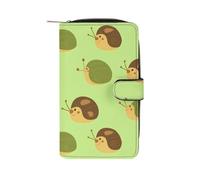 Snails Pattern PU Leather Wallet Cloth with 12 Card Holder Handbag Long Clutch for Men Women