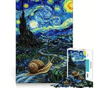 Snail's Starry Night Journey Jigsaw 1000 Pieces for Teenagers Strengthen Memory Relaxing Fun Smooth Edge Santa Wish List (38x26cm)