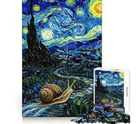 Snail's Starry Night Journey Jigsaw 1000 Pieces for Teenagers Strengthen Memory Relaxing Fun Smooth Edge Santa Wish List (38x26cm)