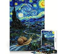 Snail's Starry Night Journey Jigsaw Puzzles for Adults1000 Piece Mind Skill Group Joy Quality Edge Art Collection Piece (50x75cm)