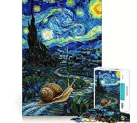 Snail's Starry Night Journey Jigsaw Puzzles for Adults1000 Piece Mind Skill Group Joy Quality Edge Art Collection Piece (50x75cm)