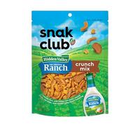 Snak Club Crunch Mix with Hidden Valley Ranch Spices, Roasted Corn Nuggets, Chilli Cheese Cornjacks, Sesame Sticks and Rye Chips, Family Size, 8 Ounce