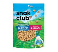 Snak Club Seared Peanuts with Seasoning from Hidden Valley Ranch, Savoury Peanut Snacks, Certified Gluten Free, Family Size, 11 Ounce
