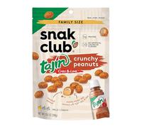 Snak Club Tajin Crunchy Peanuts, Mild Chili & Lime Flavor, Zesty Spicy Snacks, 10.5oz Resealable Bag
