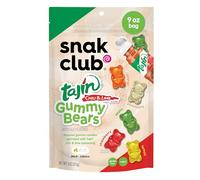 Snak Club Tajin Gummy Bears Assorted Fruit Sweets with Chilli and Lime Spices Mild Gluten Free Vegan Snacks 9oz Resealable Bag