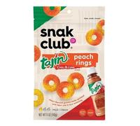 Snak Club Tajin Seasoning Peach Gummy Rings, 5oz (142g)