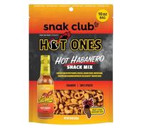 Snak Club x Hot Ones Hot Habanero Snack Mix, Spicy Snacks with Peanuts, Pretzels, Sesame Sticks, Toasted Corn & Cashews, 10 oz Bag