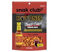 Snak Club x Hot Ones Snack Mix, Spicy Chili, Spicy Snacks with Peanuts, Pretzels, Sesame Sticks, Roasted Corn, Cashews, Inspired by Hot Vegan Snack, 10 Oz, Resealable