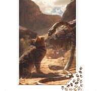 Snake 1000 Pc Eco-Friendly Paper Cat Snake Fight Puzzle Adult Hobbyists Portable Mind Decompression Hours Fun 38x26cm/1000pcs