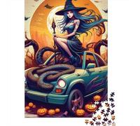 Snake 1000 Pieces Eco-Friendly Paper Witch Car Snake Puzzle Adult Hobbyists Portable Mind Decompression Hours Fun 38x26cm/1000pcs