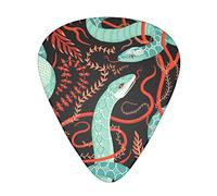 Snake And Flower Guitar Picks 12 Pack Set Guitar Gift for Bass Picks Acoustic Guitars Plectrums with Clear Storage Box