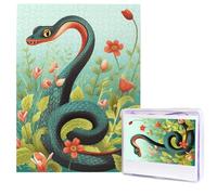 Snake and Flower Puzzles from Photos 500 Pieces Personalized Wooden Puzzle Challenging Jigsaw Puzzles for Adults Custom Picture Puzzle Gifts for Family Wedding Friend