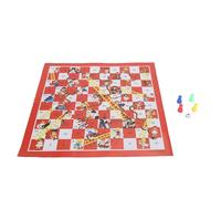 Snake and Ladder Chess Board Game Set Challenging Fun Strategy Game for Family Kids Travel Plastic 4 Pieces 1 Dice Random Color
