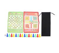 Snake and Ladder Flying Chess Set 2 in 1 Portable Family Board Game Non Woven Fabric Colorful 36x25cm Includes 16 Plastic Pieces Dice Storage Bag for Adults Indoor Outdoor Fun