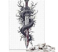 Snake And Swordre Puzzle 1000-teilige Schwer Puzzle Spielzeug Pädagogisches Spiel Impossible Herausforderung Spielzeug Für Erwachsene Und Kinder Ab 12 Jahren 1000pcs (75x50cm)