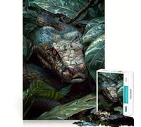 Snake behind The Leaves 1000 Piece Jigsaws for Teenagers Puzzle Boost Memory Quiet Calm Premium Cut Heartfelt Gift (50x75cm)