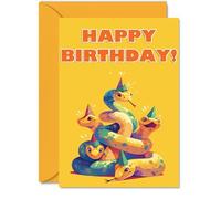 Snake Birthday Cards for Her or Him, Party Animals Pyramid