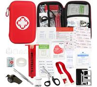 Snake Bite Kit, Bee Sting Kit, First Aid Accessories, Venom Extractor Suction Pump, Biting and Stinging First Aid for Hiking, Backpacking and Camping Includes Bonus CPR Face Shield (Red)