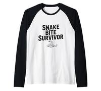 Snake Bite Survivor Funny Wildlife Adventure Lover Raglan Baseball Tee