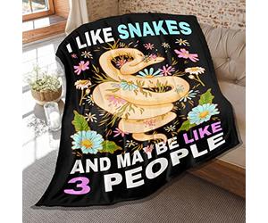 Snake Blanket,Gift for Child, I like Snakes and Maybe Like 3 People Blankets Soft Flannel Bed Throws Lightweight Cozy Fluffy Plush Decorative Quilts 50 x 40 in S for Kids