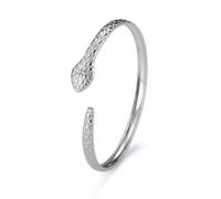 Snake Bracelet for Women Stainless Steel Vintage Chic Open Serpent Bangle Bracelet Animal Jewelry (silver)