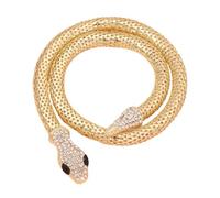 Snake Bracelet - Golden Open Cuff Bangle, Rhinestone Fashion Jewelry, Cuff Bracelets | Adjustable Charming Bracelet For Women, Teen Girls, Stylish Elegant Wrist Accessory | Gold Bangle Trendy Jewelry