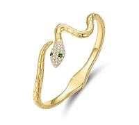 Snake Bracelets Adjustable Snake Bracelet Open Bangle Cuff Bracelet Silver Serpent Wrap Bypass Bracelet Silver Gold bracelets for Women, 8 inches, Silver, zircon gemstone
