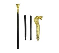 Snake Cane Scepter Gold Top 3 Pc Egyptian Pharaoh Fancy Dress Walking Cane
