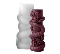 Snake Carved Cylinder Silicone Pillar Molds Cylinder, C