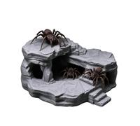 Snake Cave Castle Design Rocks Snake Habitat Decoration | Reptile Hideout for Terrarium, Aquarium, Fish Tank, Amphibian, Shrimp, Leopard Gecko, Turtle, Beard Agame, Sunbathing, Silver