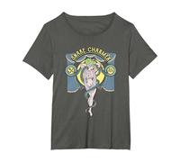 Snake Charmer Pinup Girl Carnival Sideshow Circus Freakshow T-Shirt, Women's Plus, Asphalt Grey, 1X