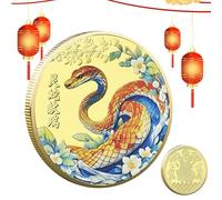 Snake Chinese Year Coin, Snake Coin - Chinese Collectible Coin,Double Sided New Year Coin, Iron Coin with Snake Coin to Attract