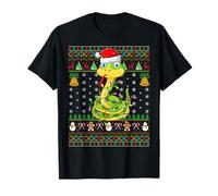 Snake Christmas Lights Funny Santa Ugly Sweaters Cute Xmas T-Shirt