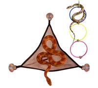 Snake Climbing Rings - Climbing Ring for Reptile Pools, Hanging Reptile Rings | Lizard Enrichment Ring with Hammock | Grain Snake Enrichment Chain for Cage Decoration, Bearded Dragons, Geckos