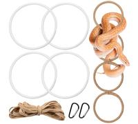 Snake Climbing Rings Reptile Enrichment Toys with Hemp Rope and Buckles for Ball Pythons, Corn Snakes, Bearded Dragons, Iguanas and Chameleons Terrarium Habitat Decor Playground Accessories
